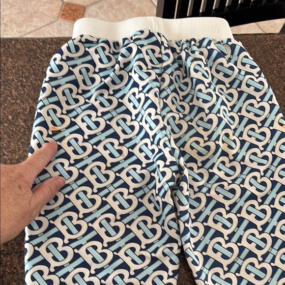 Burberry Boys/Girls Casual BLUE WHITE Monogram B Joggers-6/7 - Picture 10 of 16
